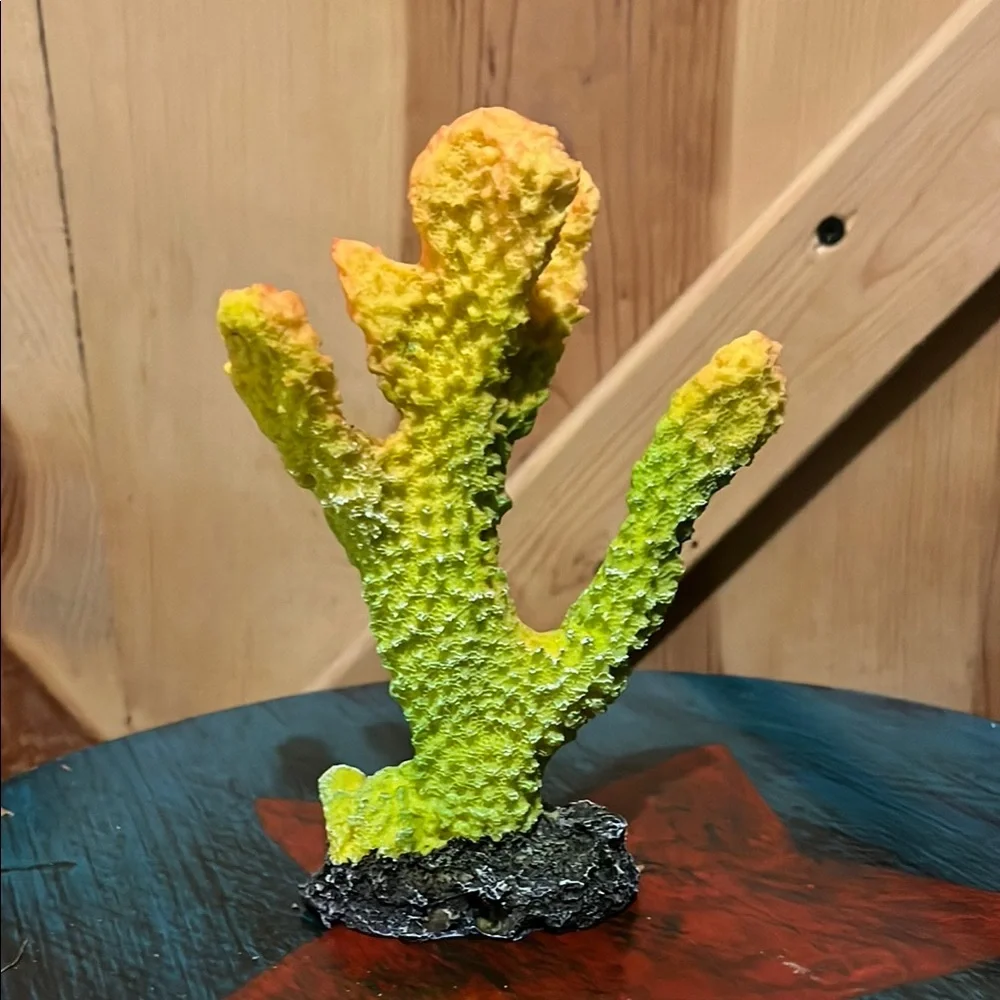 Vibrant Orange and Green Fish Decor Accent